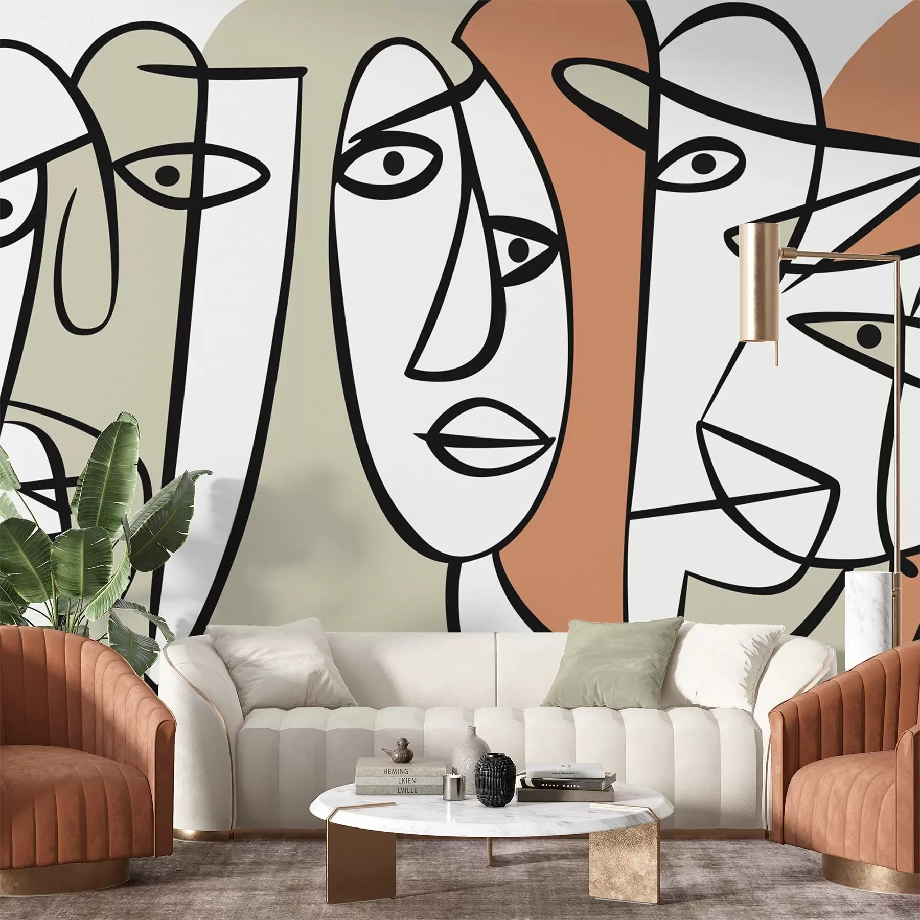 peintures murales Visages abstraits w05504