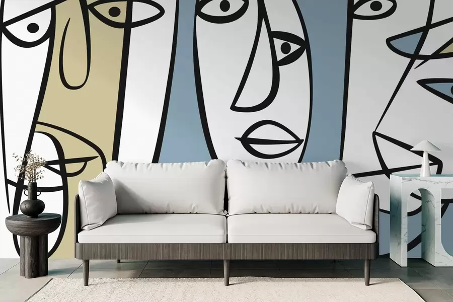 wall murals Abstract faces w05504v1