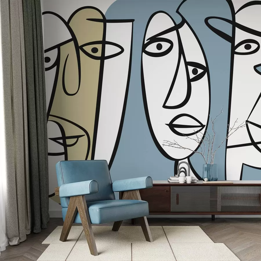 peintures murales Visages abstraits w05504v1