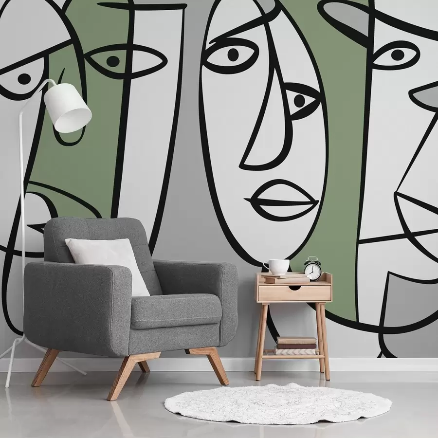 Wall Mural Photo Wallpaper Abstract faces w05504v2