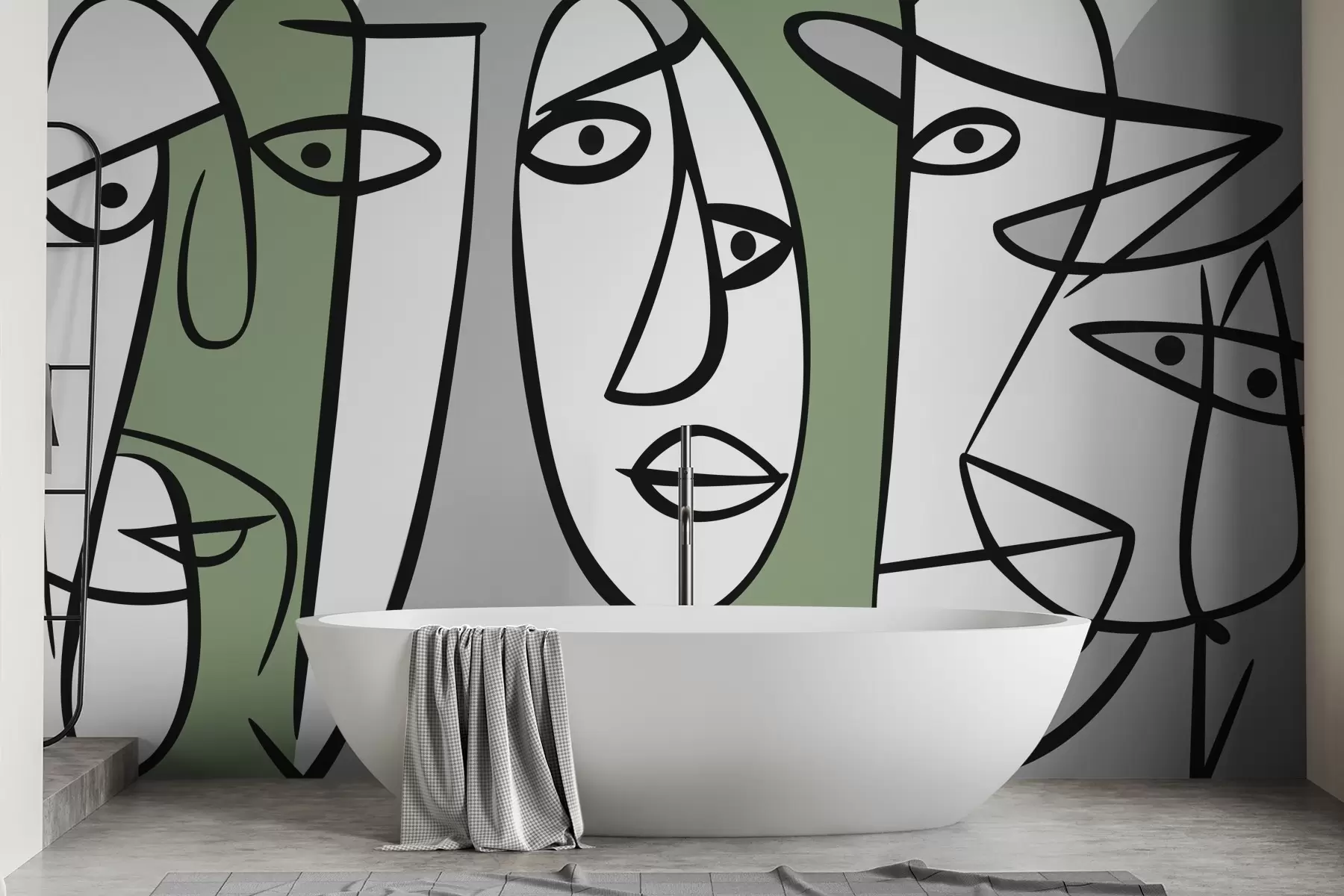 Wall Mural Photo Wallpaper Abstract faces w05504v2