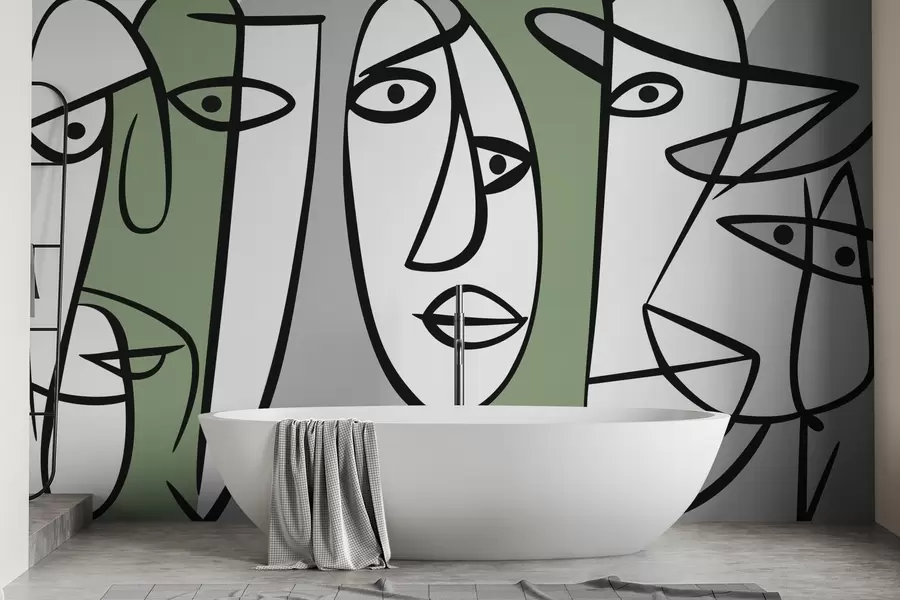 wall murals Abstract faces w05504v2