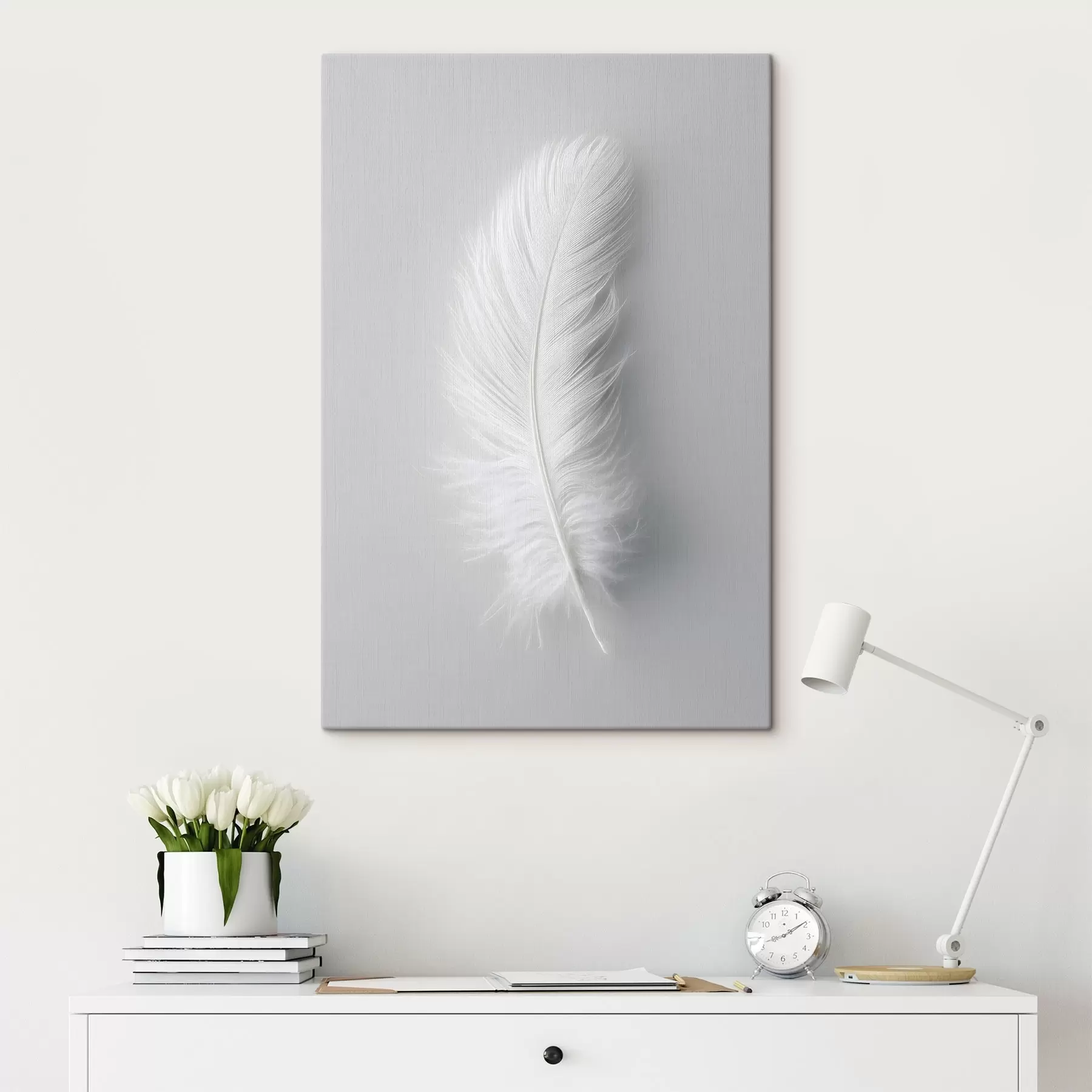 murales una elegante pluma de cisne s48782
