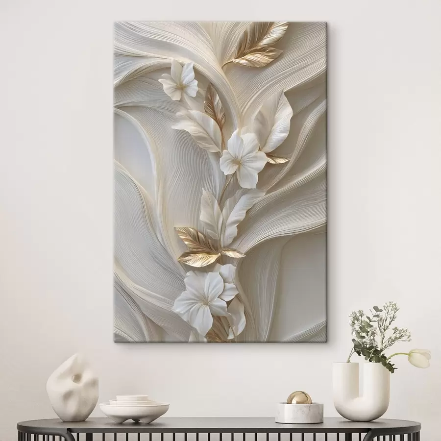 wall murals an exquisite imitation of three-dimensional leaf, textures and flowers s48787