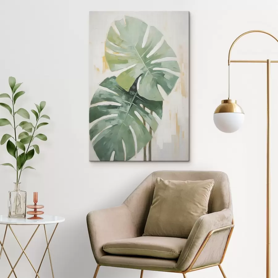 wall murals Tropical leaves imitation painting s48763