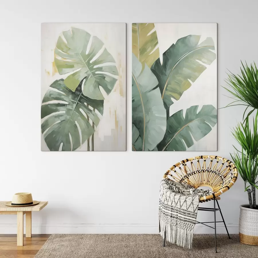 wall murals Tropical leaves imitation painting m30338