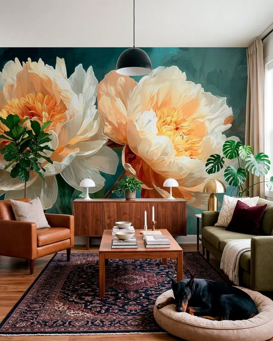 Wall Mural Photo Wallpaper Peonies w05338