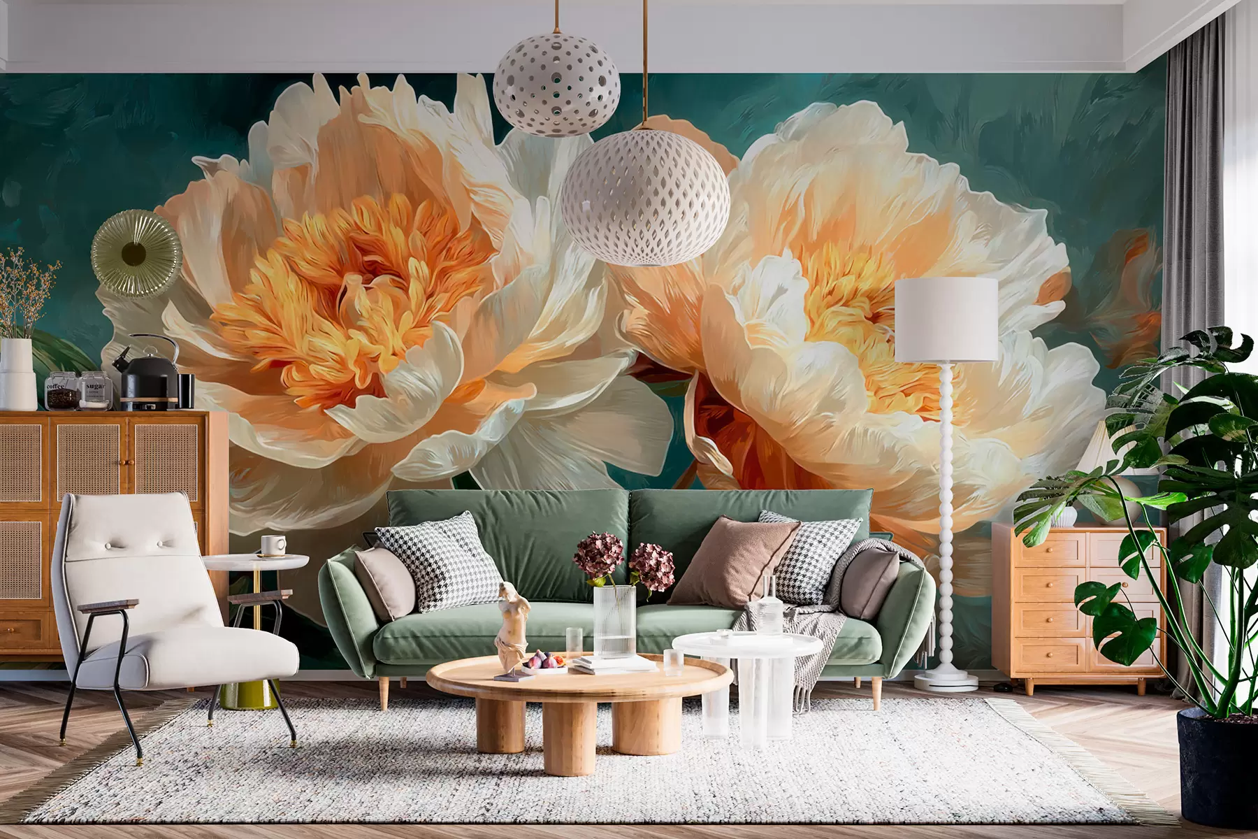Wall Mural Photo Wallpaper Peonies w05338