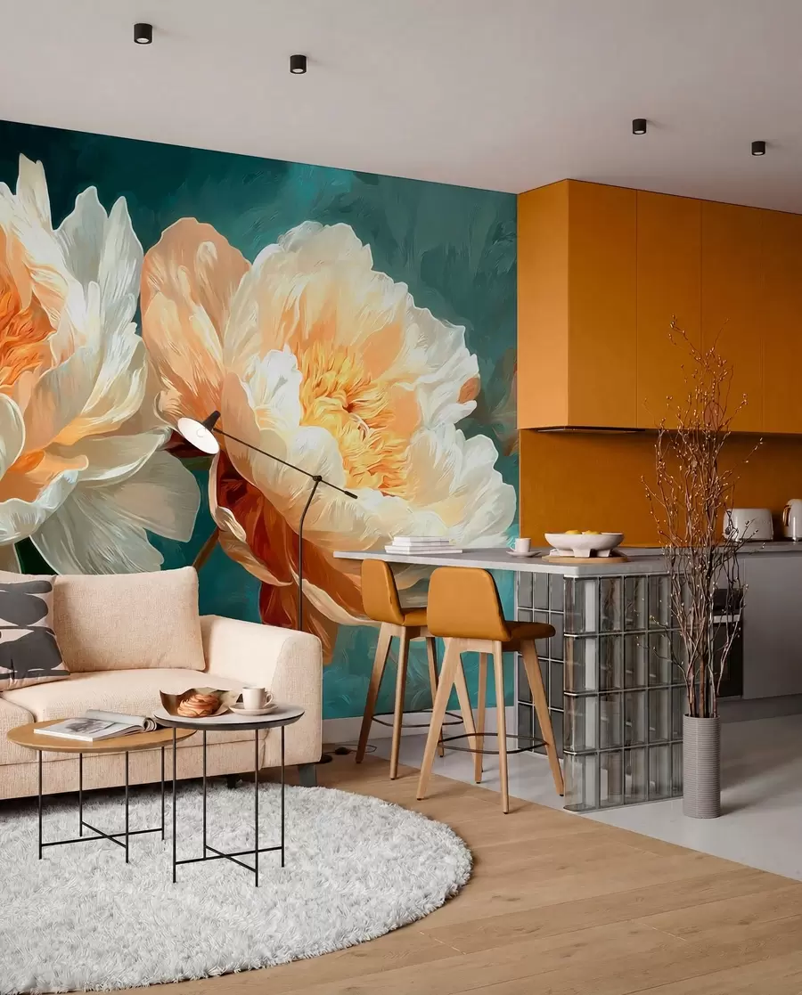 wall murals Peonies w05338