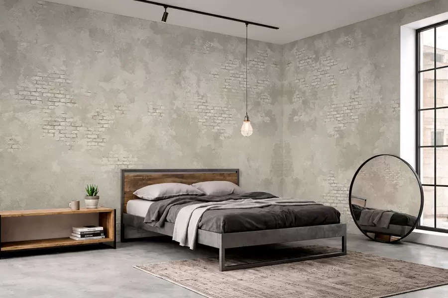 murales Yeso ligero de estilo grunge con zonas de ladrillo visto w05161v1