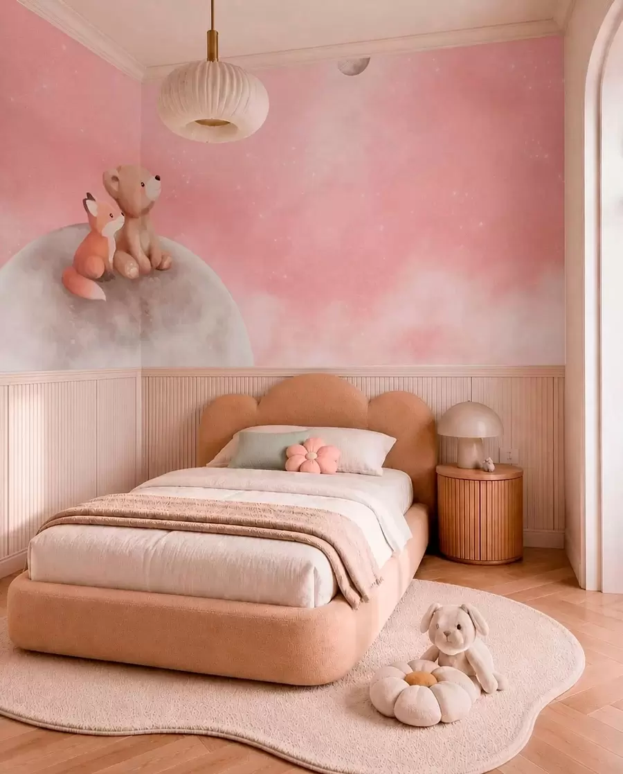 wall murals Moon Friends in a Rose Sky w05431v2