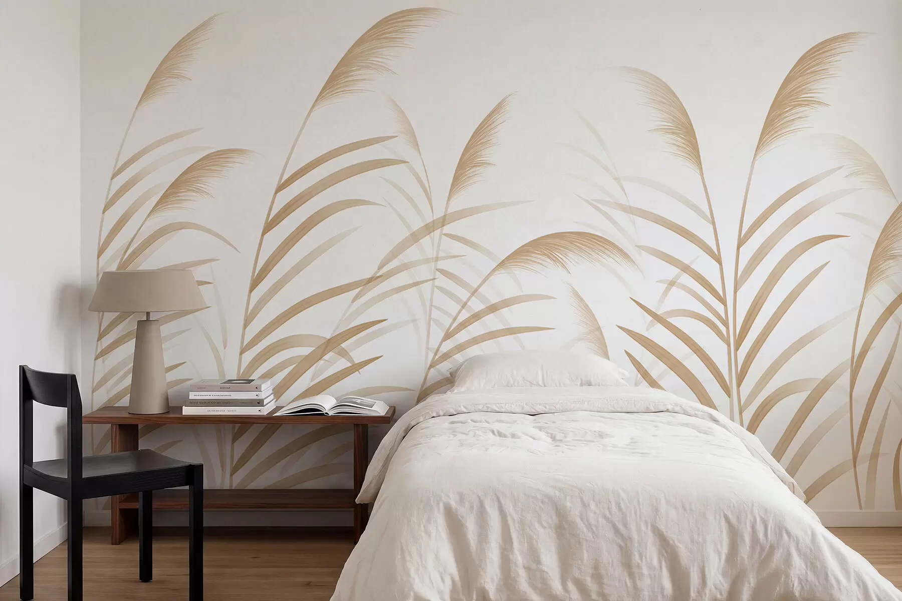 wall murals Minimalism grasses in light beige tones w05432v1
