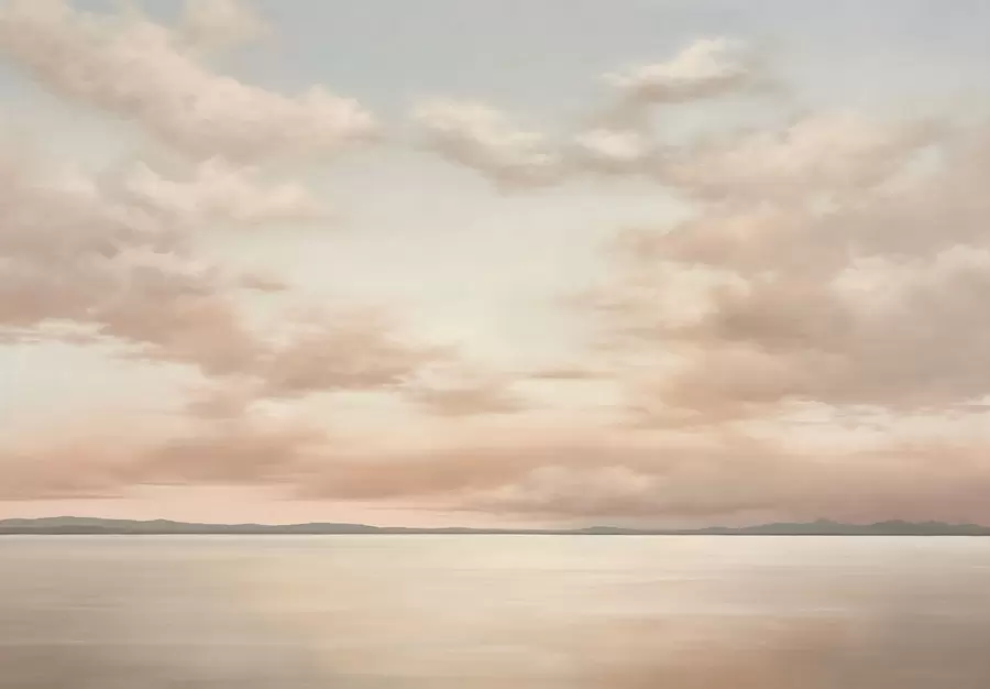 Wall Mural Photo Wallpaper Minimalism sea horizon with pastel clouds w05516