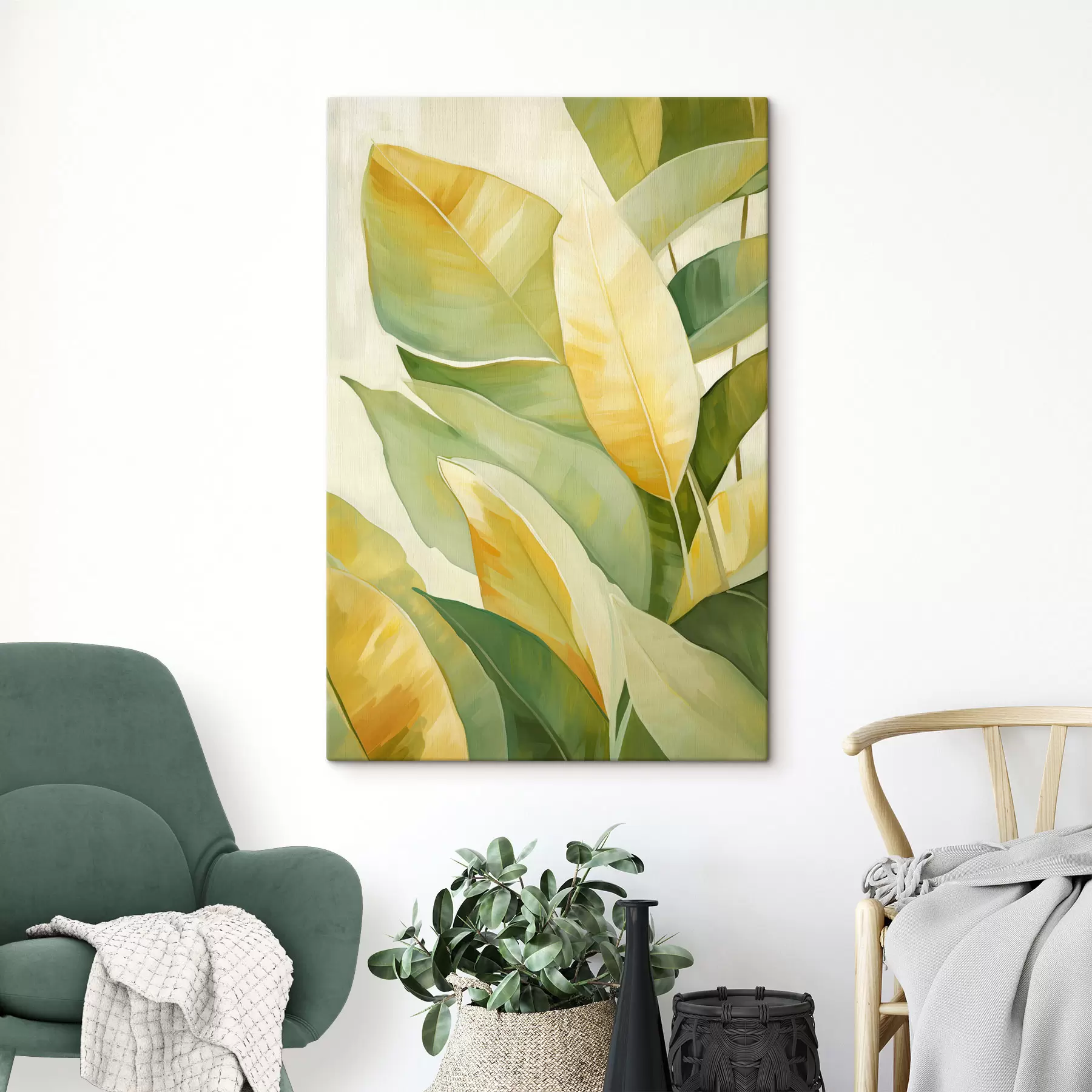 wall murals Leaves s48938