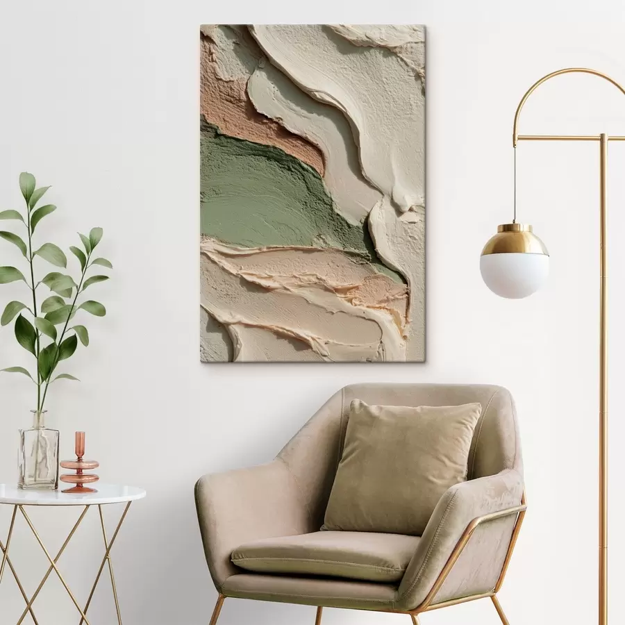 murales Pinceladas abstractas al estilo impasto en tonos naturales s48798