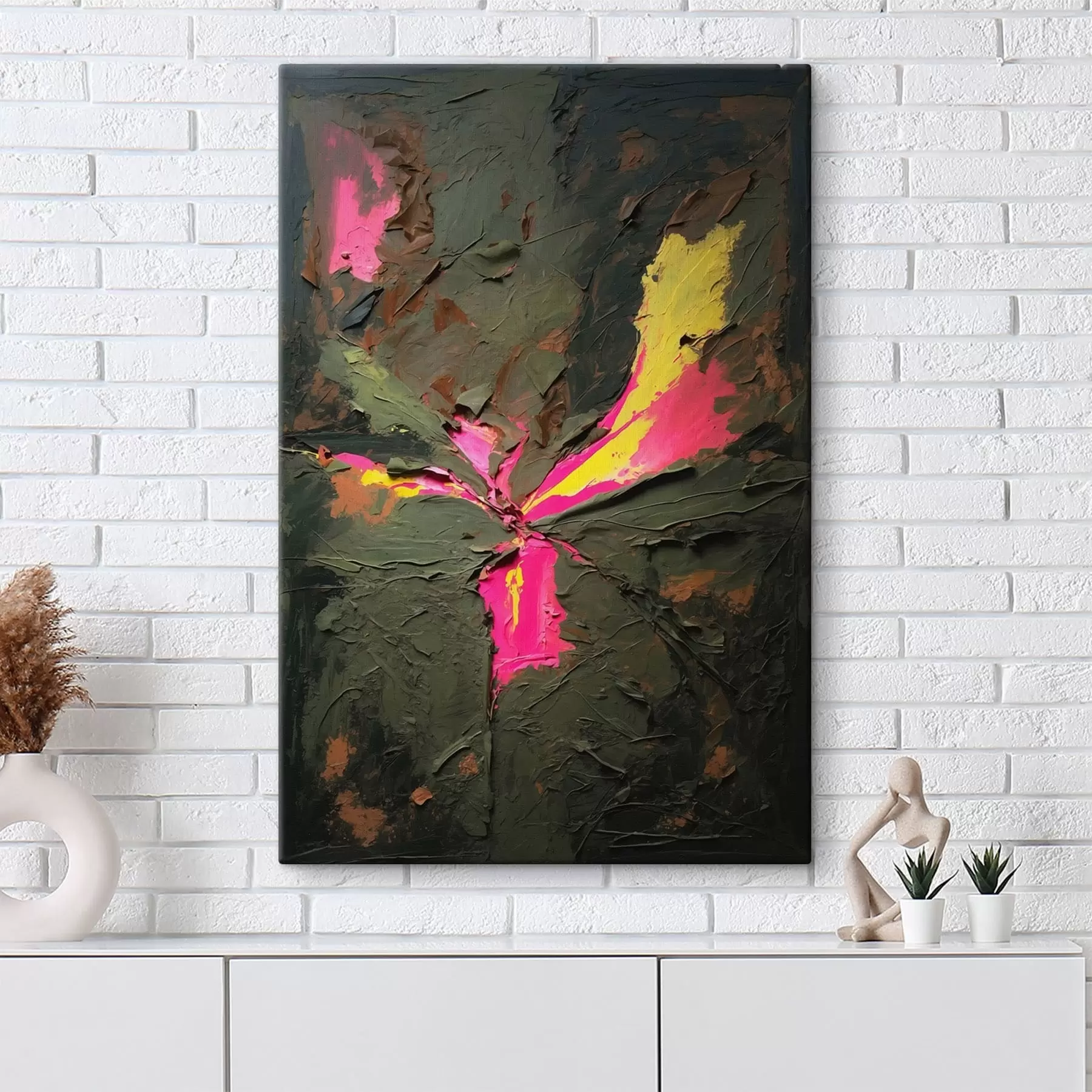 wall murals Abstract Impasto style textured composition with vivid accents s48826