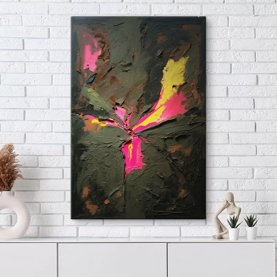 murales Composición texturizada de estilo impasto con toques vivos s48826