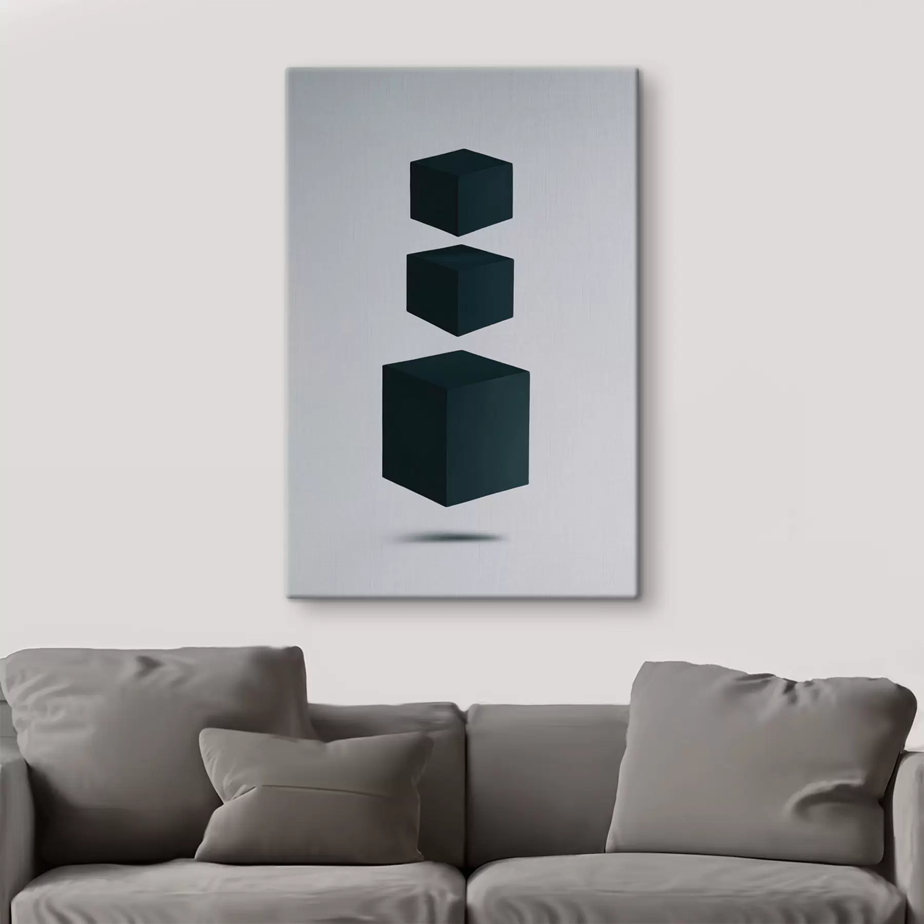 murales Minimalismo: tres cubos oscuros flotando en el espacio s48830
