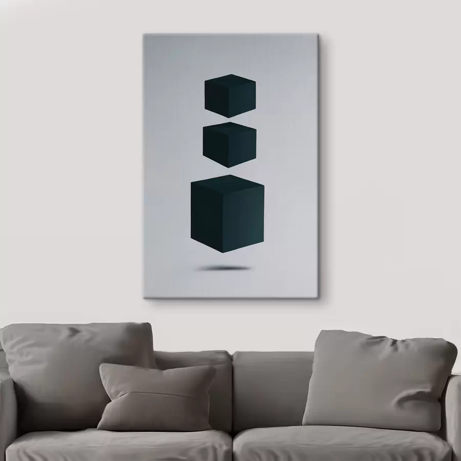 Wall Mural Photo Wallpaper Minimalism three dark cubes floating in space s48830