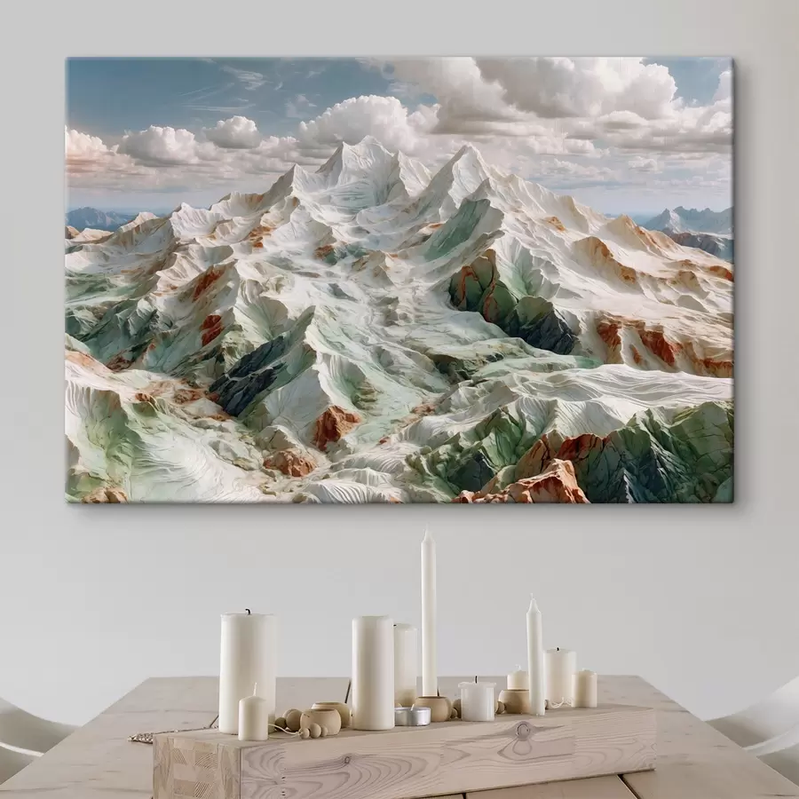 Wall Mural Photo Wallpaper Mountain landscape with soft forms and clouds s48833