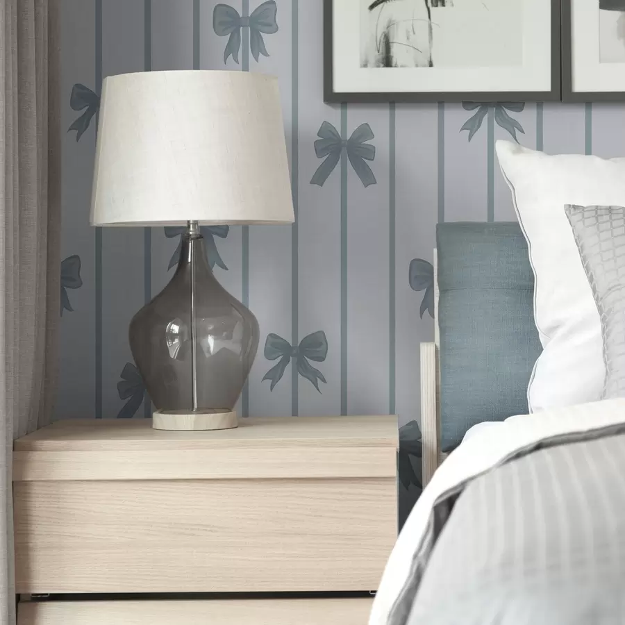 murales Lazos azules sobre un fondo claro a rayas a01162v2