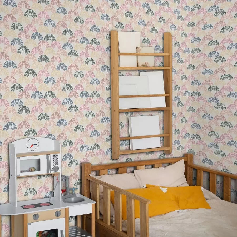 murales Arcos multicolores en un patrón repetitivo a01164