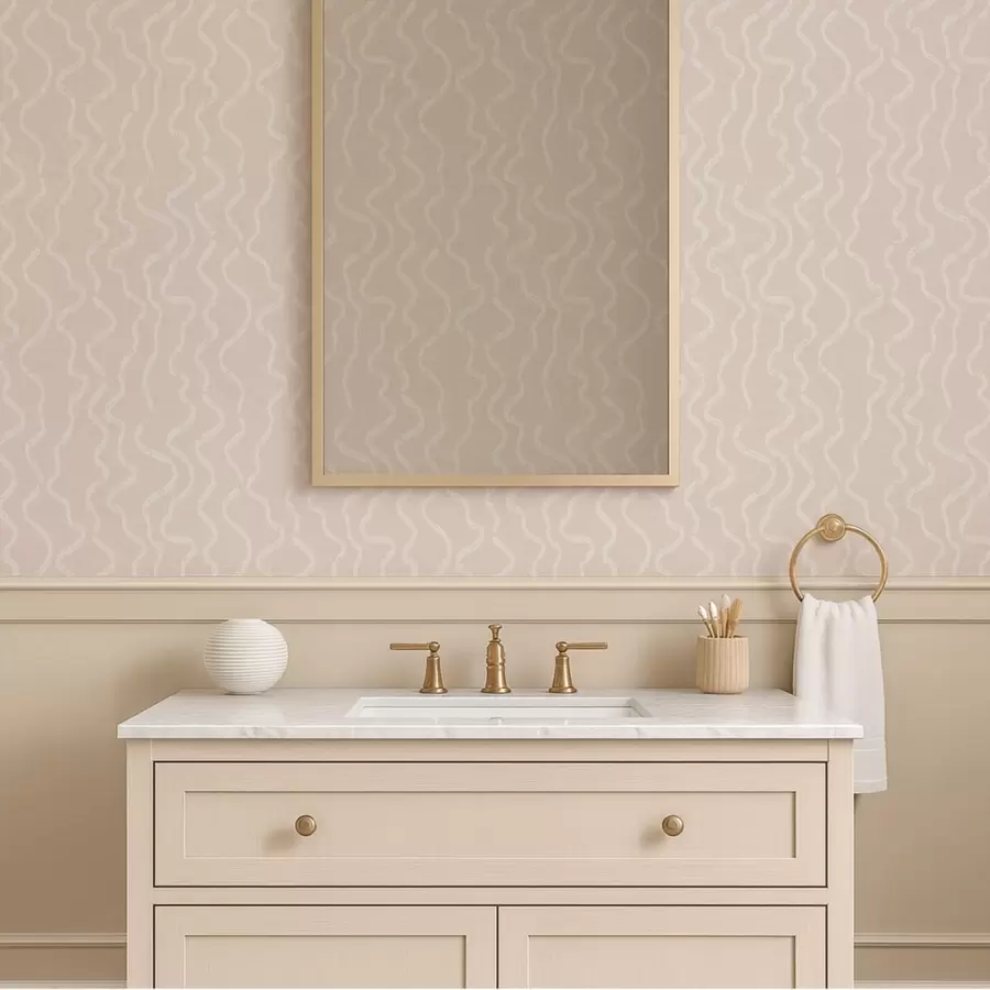 murales Diseño ondulado sobre fondo beige a01167