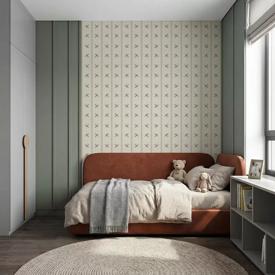 peintures murales Avions à rayures dans des tons olive a01170v2