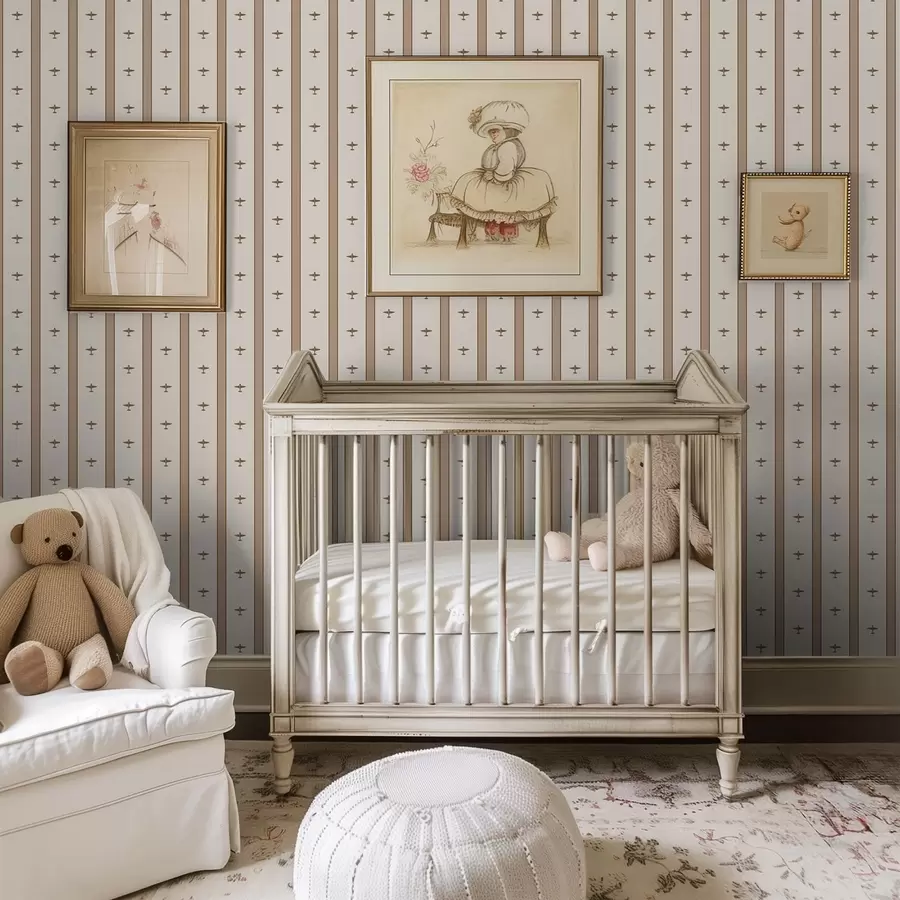 peintures murales Petits avions rayés sur fond marron a01171v2