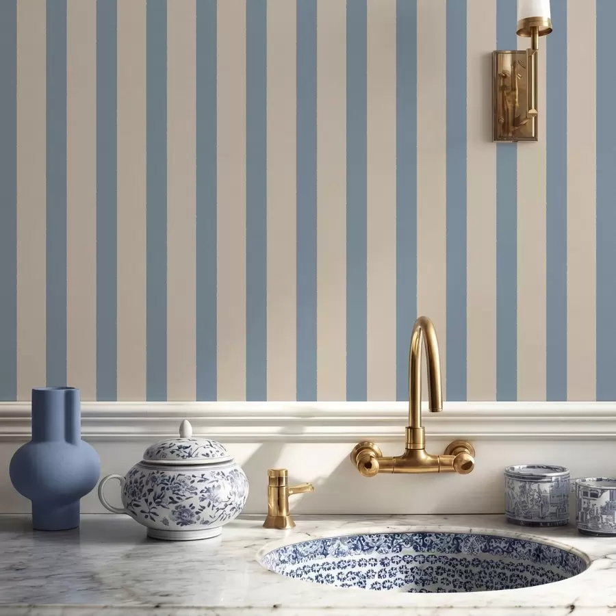 murales Rayas verticales en tonos beige y azul claro a01180v3