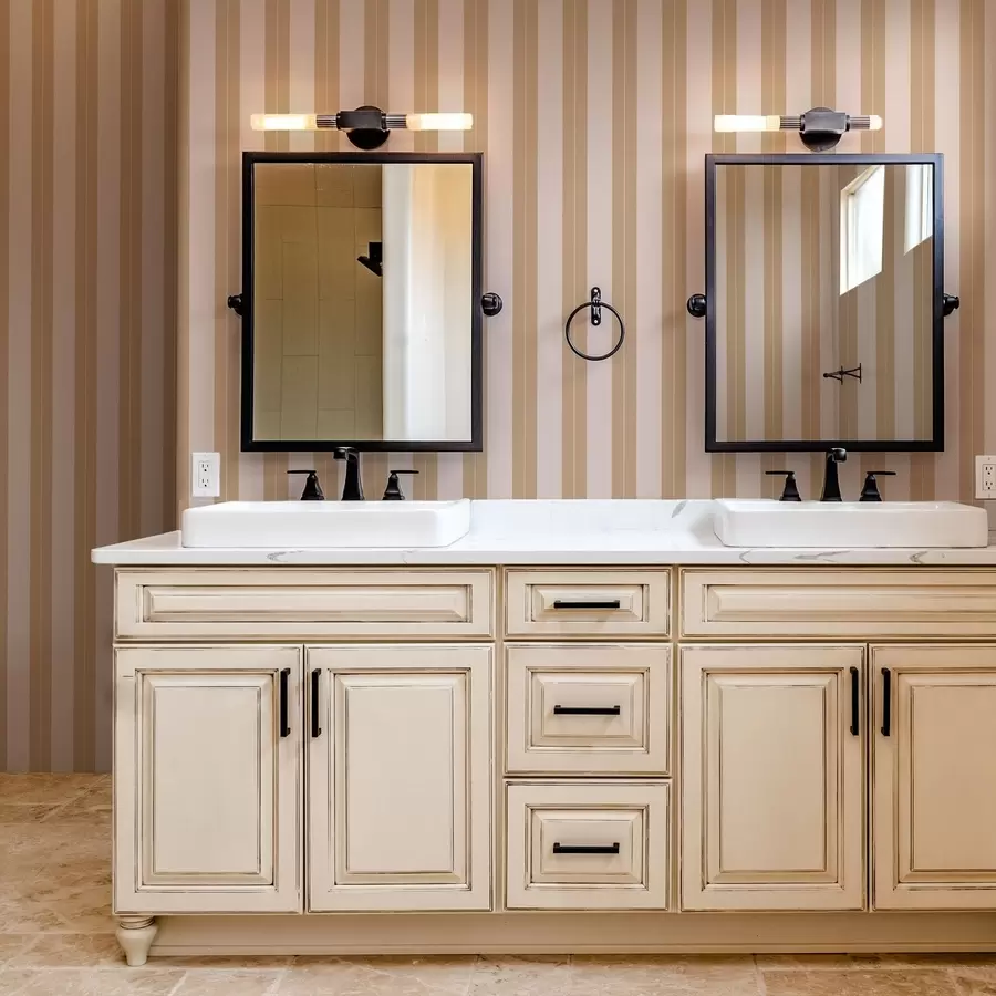 murales Rayas verticales en tonos beige y marrón claro a01181v1