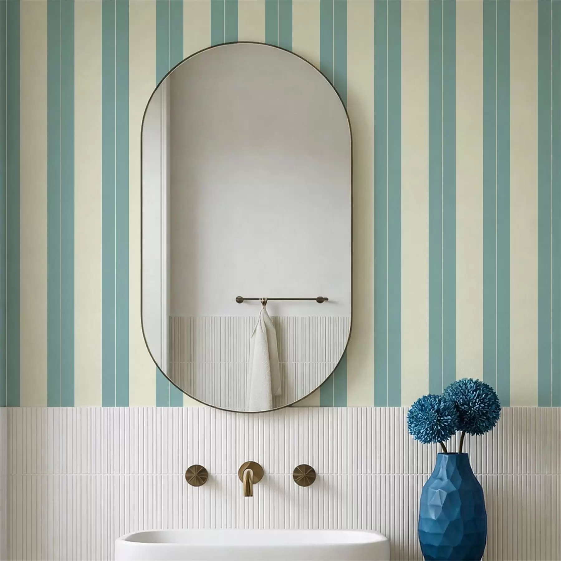 peintures murales Rayures verticales bleues dans un style minimaliste a01181v5