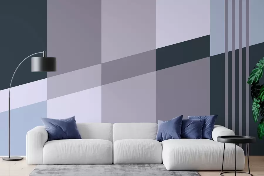 wall murals Understated geometric designs in shades of grey and blue w05390v1