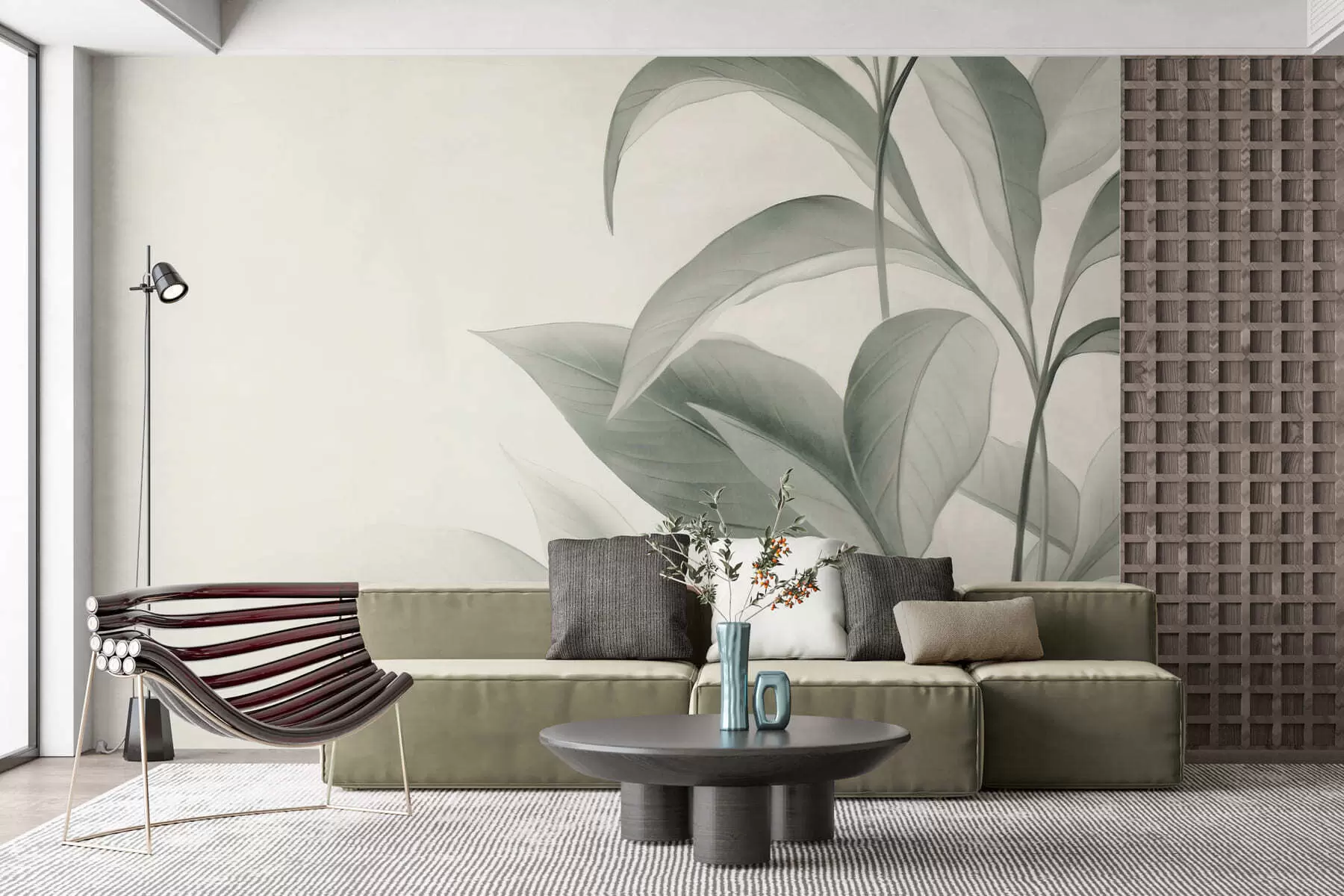 Wall Mural Photo Wallpaper Delicate textured leaves w05453