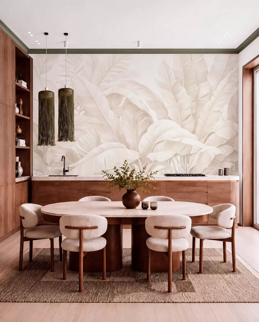 Wall Mural Photo Wallpaper Vintage tropical leaves w05518