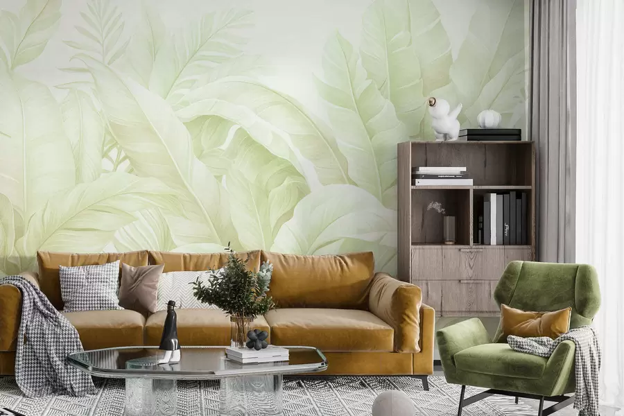 Wall Mural Photo Wallpaper Vintage tropical leaves w05518v1