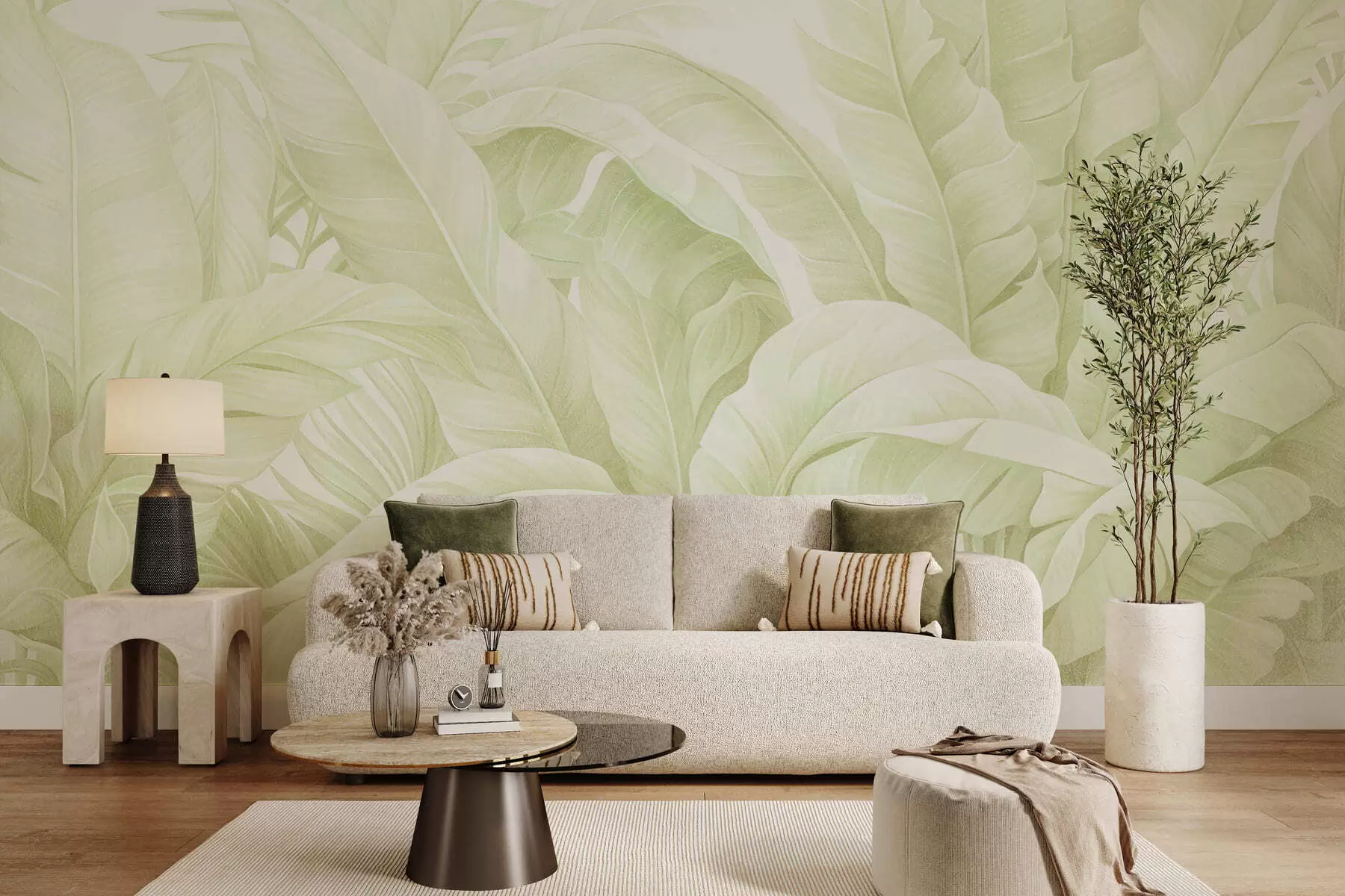 murales Hojas tropicales vintage w05518v1