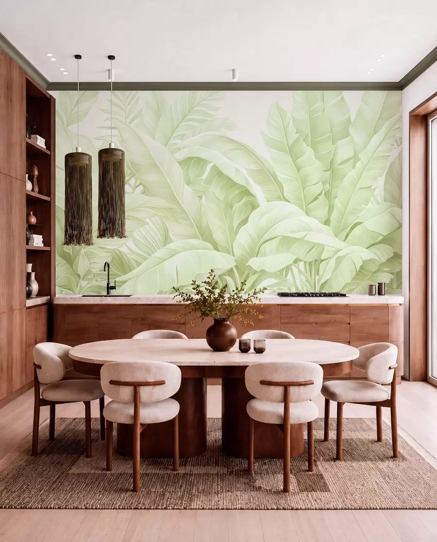 Wall Mural Photo Wallpaper Vintage tropical leaves w05518v1