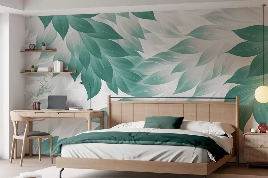 murales Hojas abstractas de contornos nítidos w05531