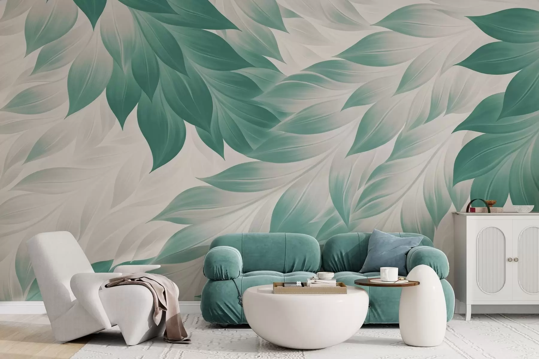 Wall Mural Photo Wallpaper Sharp abstract leaves w05531