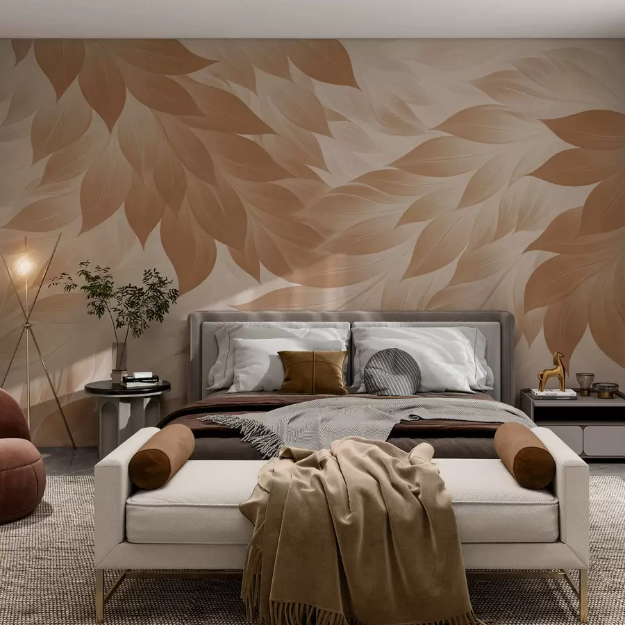 murales Hojas abstractas de contornos nítidos w05531v1