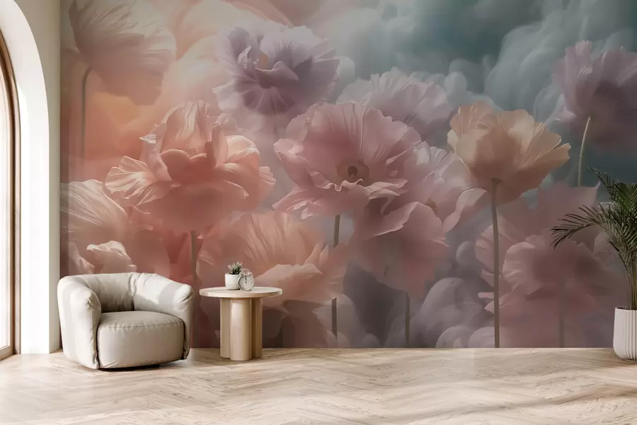 Wall Mural Photo Wallpaper Airy flowers with translucent petals in soft morning light w09847