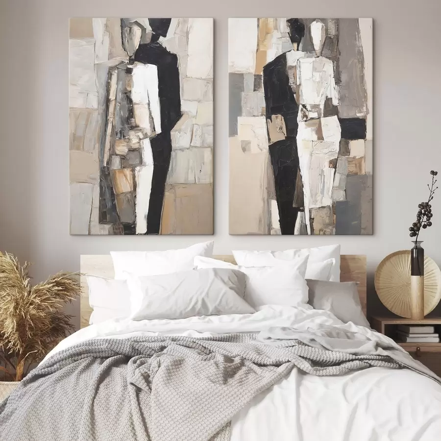 murales Siluetas abstractas de una pareja m30391