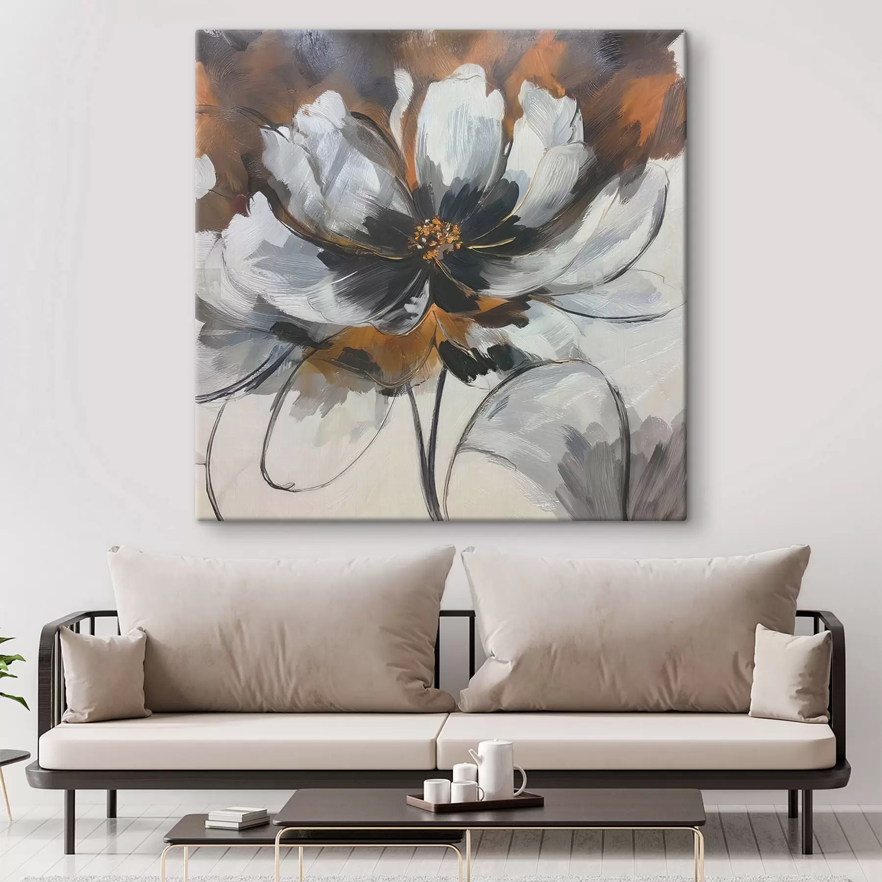murales Abstracción con una flor s48696