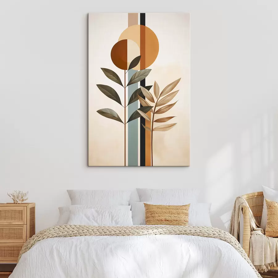 Wall Mural Photo Wallpaper Abstract plants with circles and lines s48929