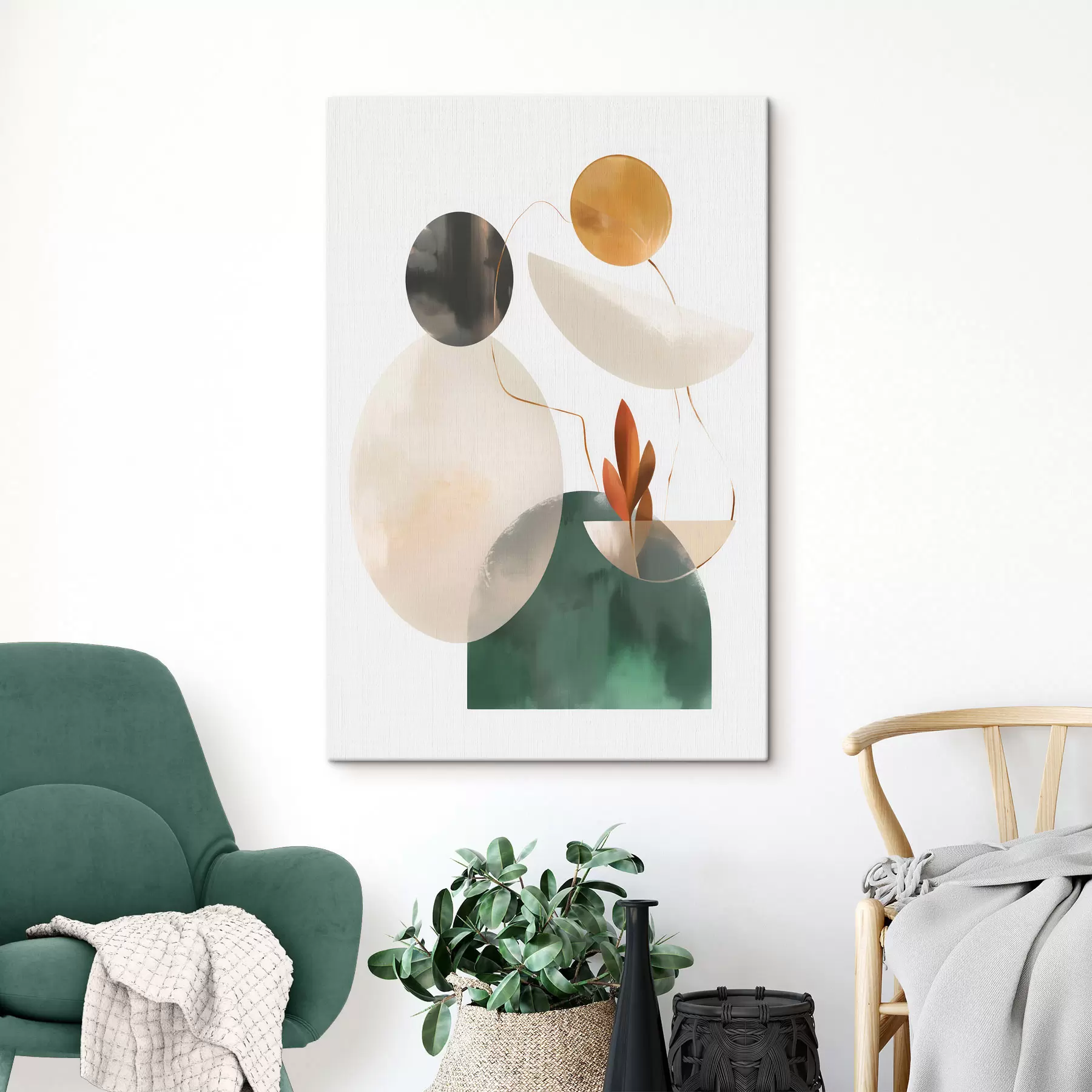 wall murals An abstraction with geometric shapes s48963