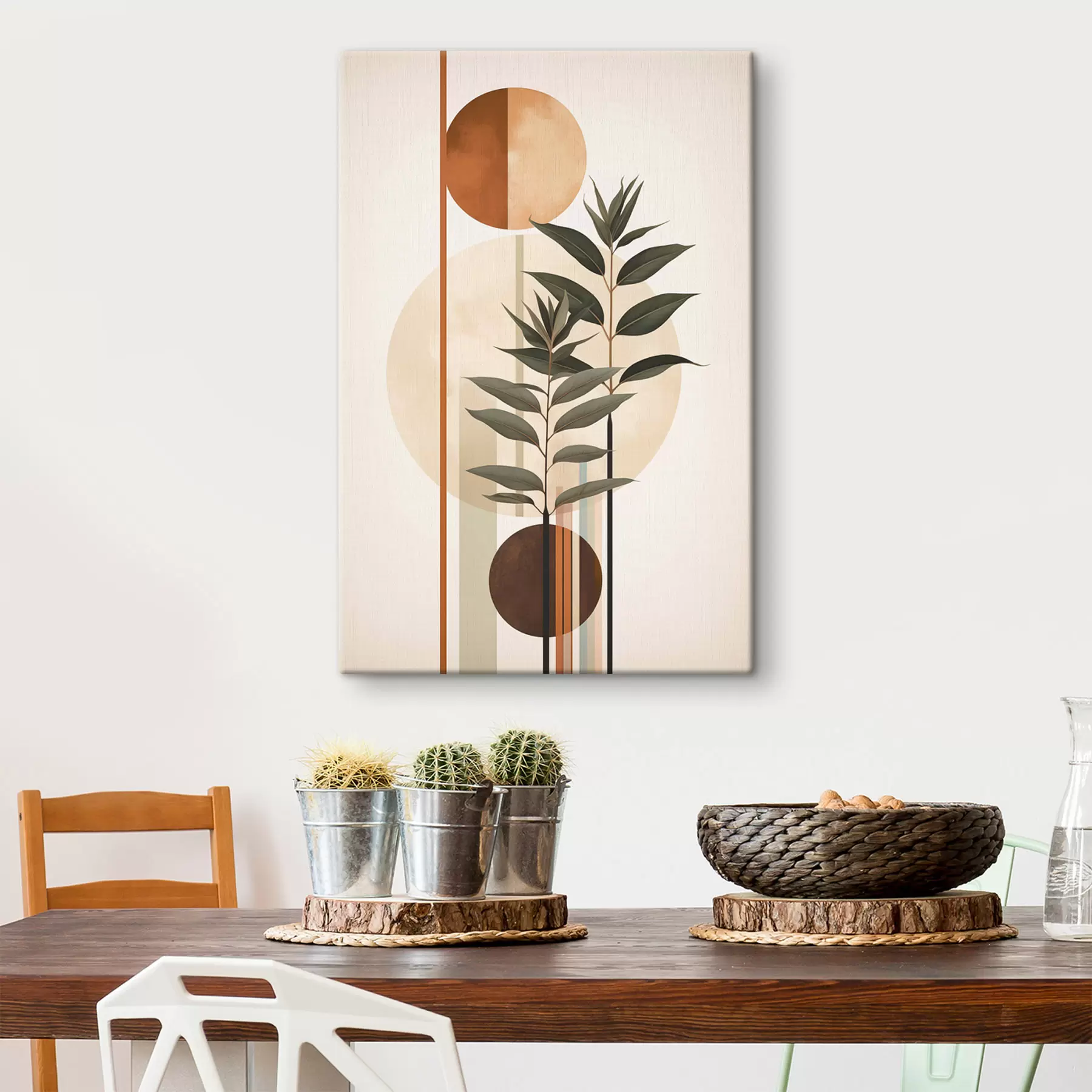 murales Plantas abstractas con círculos y líneas s48928