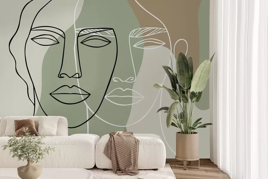 Wall Mural Photo Wallpaper Abstract faces w05550