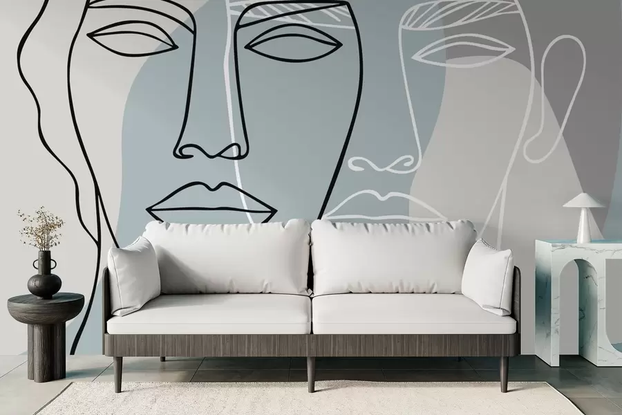 wall murals Abstract faces w05550v2