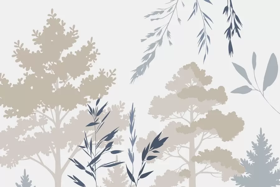 Wall Mural Photo Wallpaper Trees and grasses w05551